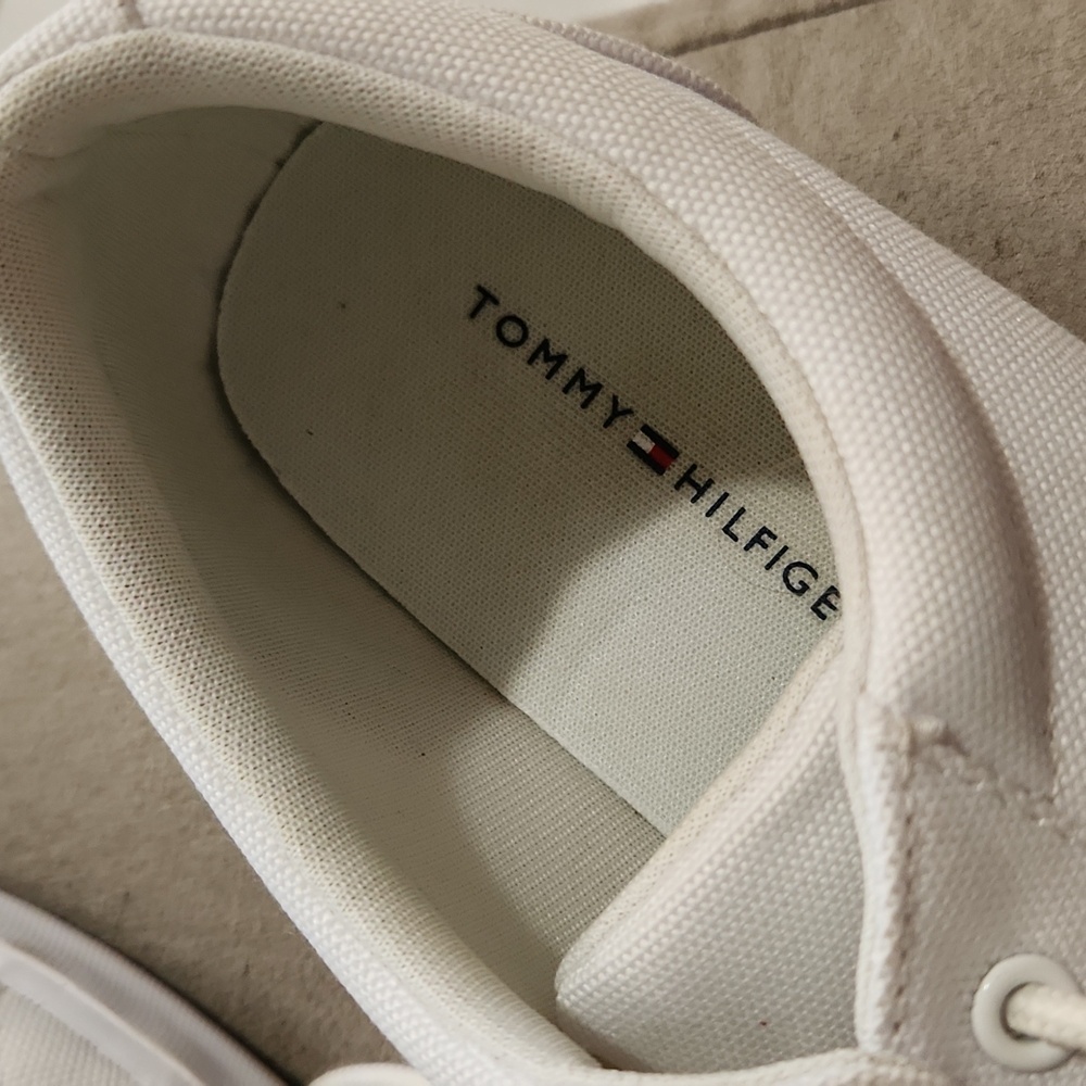 Tommy Hilfiger Off-White Canvas Sneakers - Picture 6 of 9